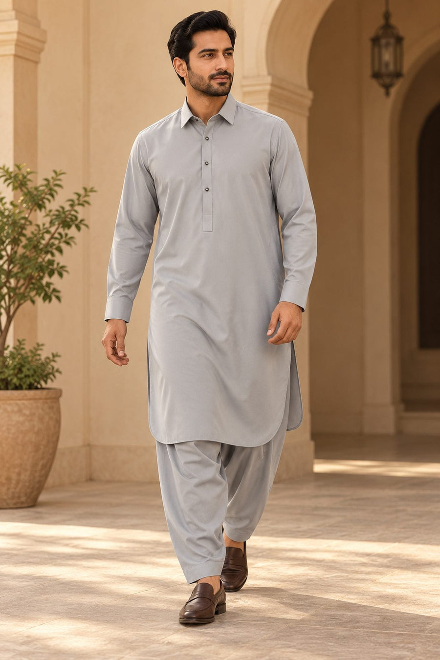 Dove Grey Regular Suit — Shirt Collar