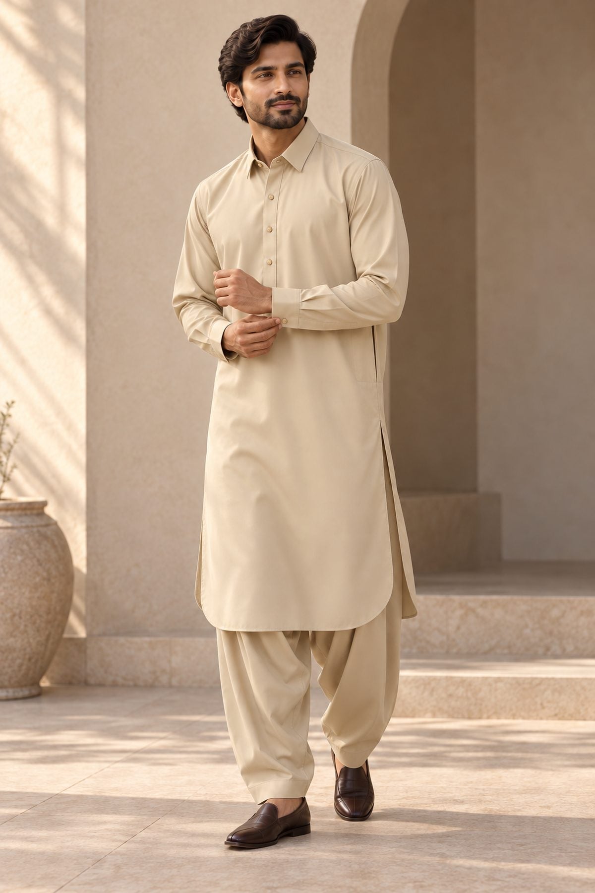 Sand Regular Suit — Shirt Collar