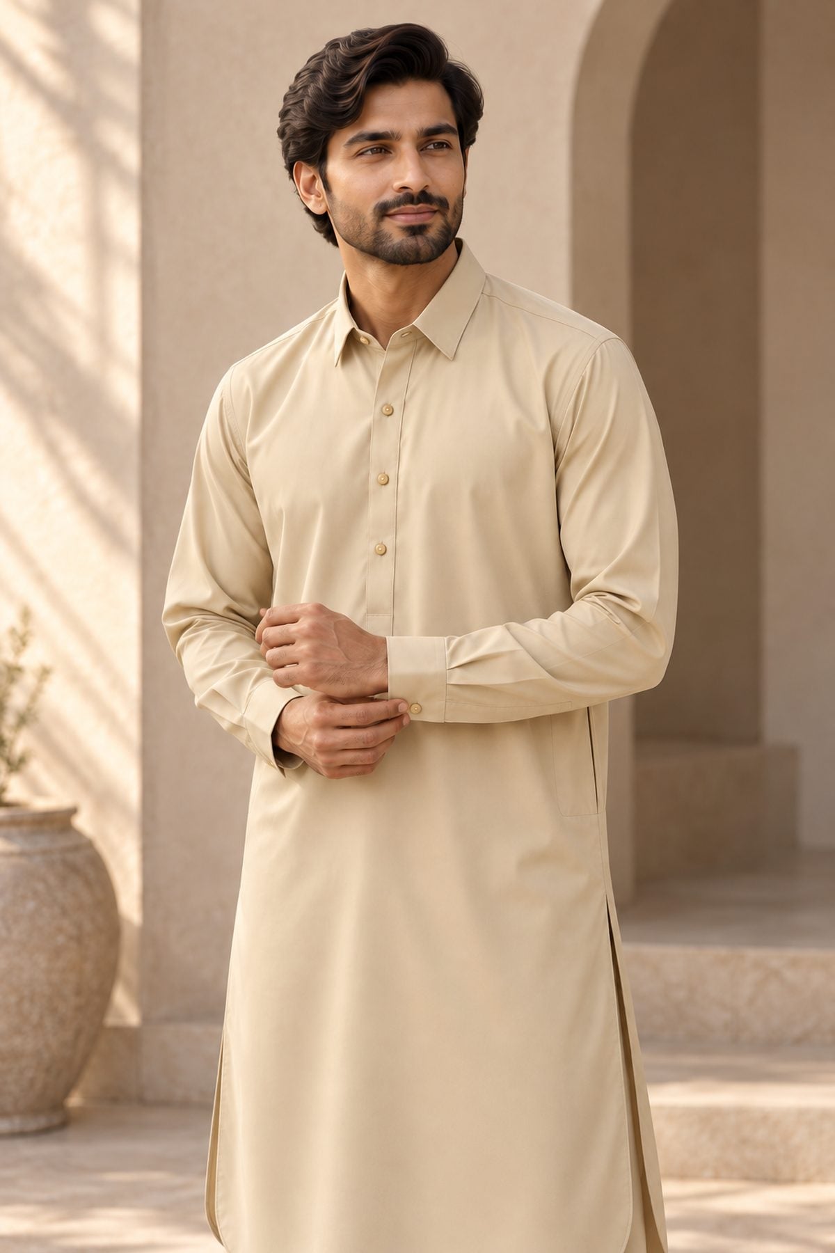 Sand Regular Suit — Shirt Collar