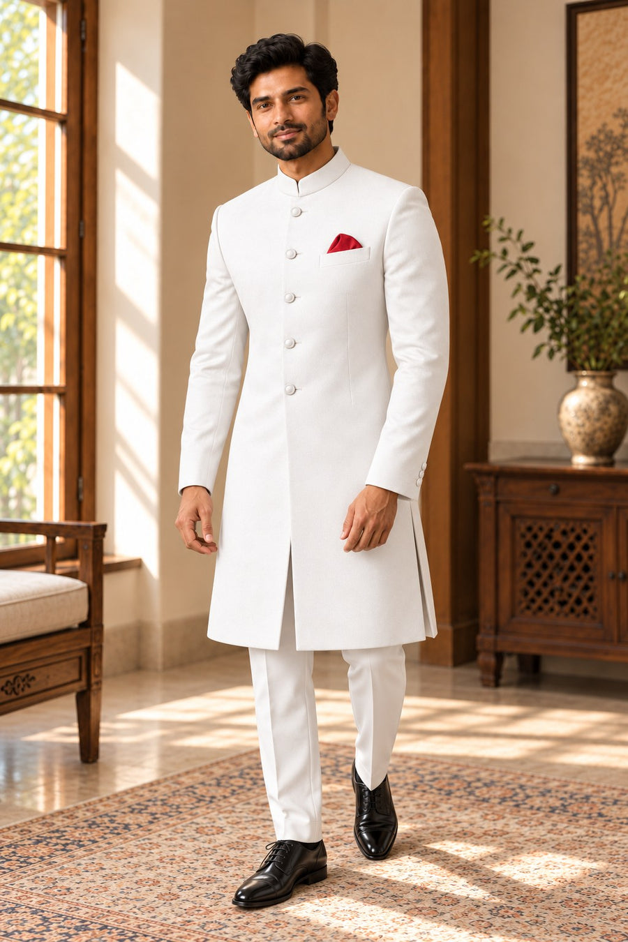White Sherwani