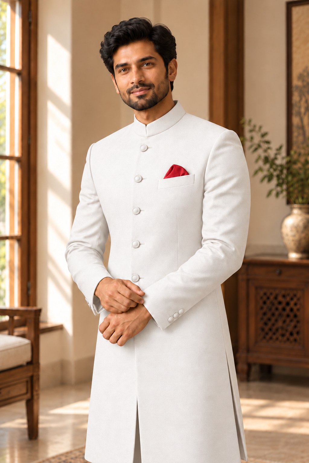 White Sherwani
