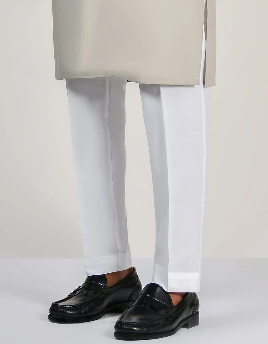 White Straight Trouser