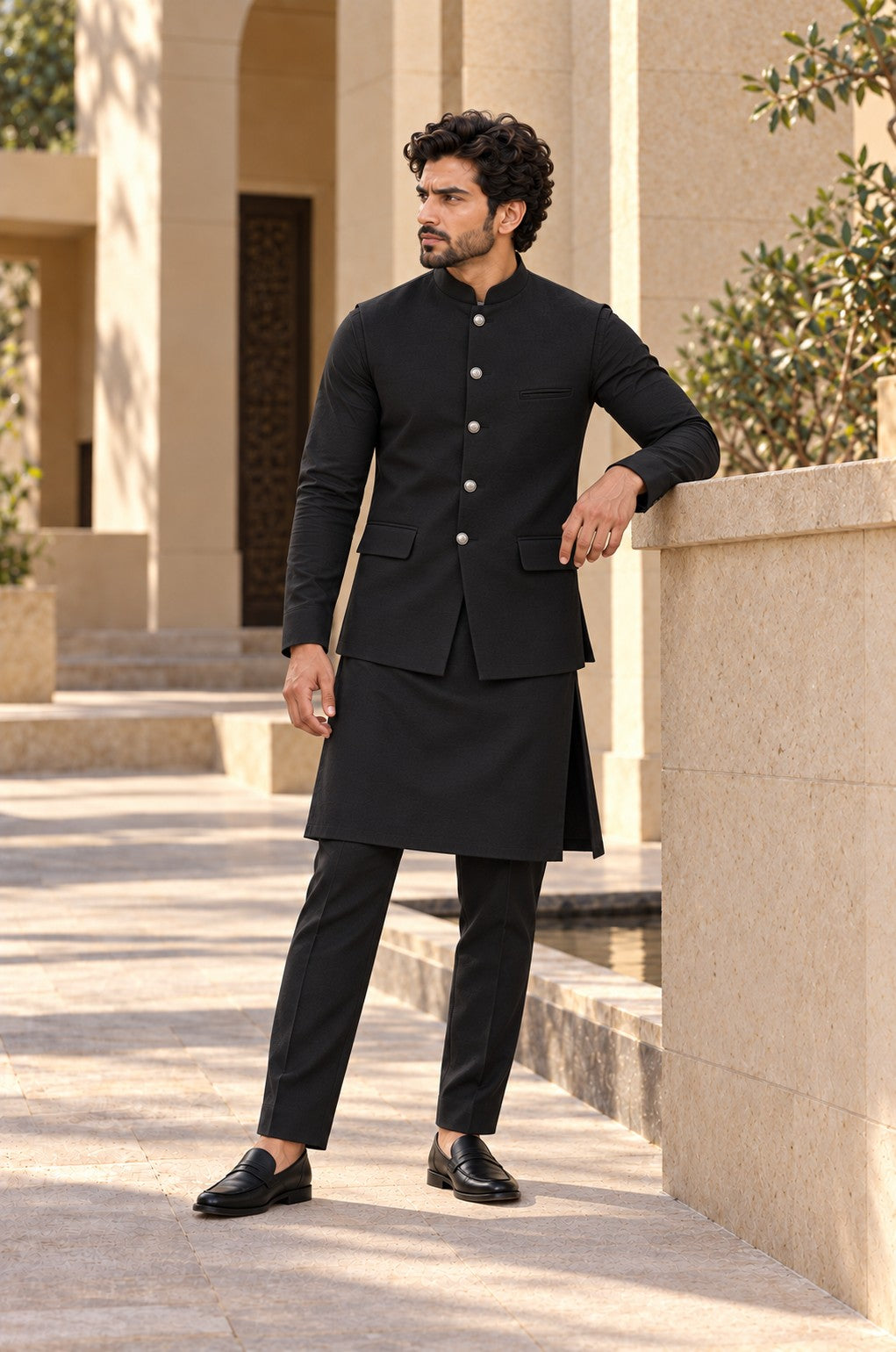 Black Waistcoat Set