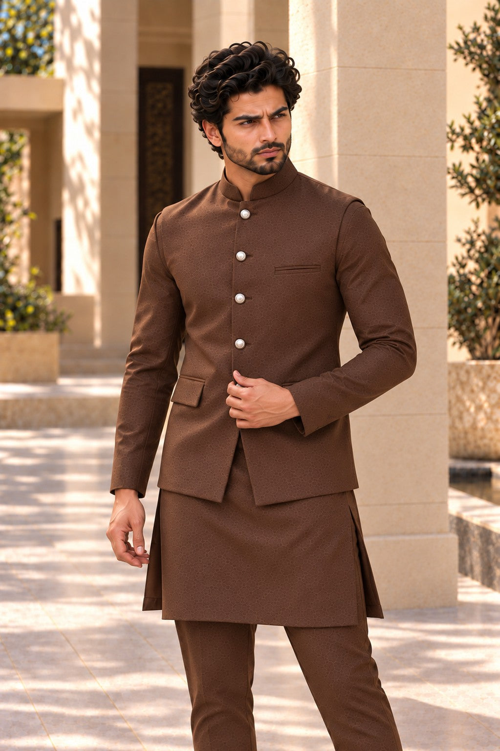 Brown Waistcoat Set