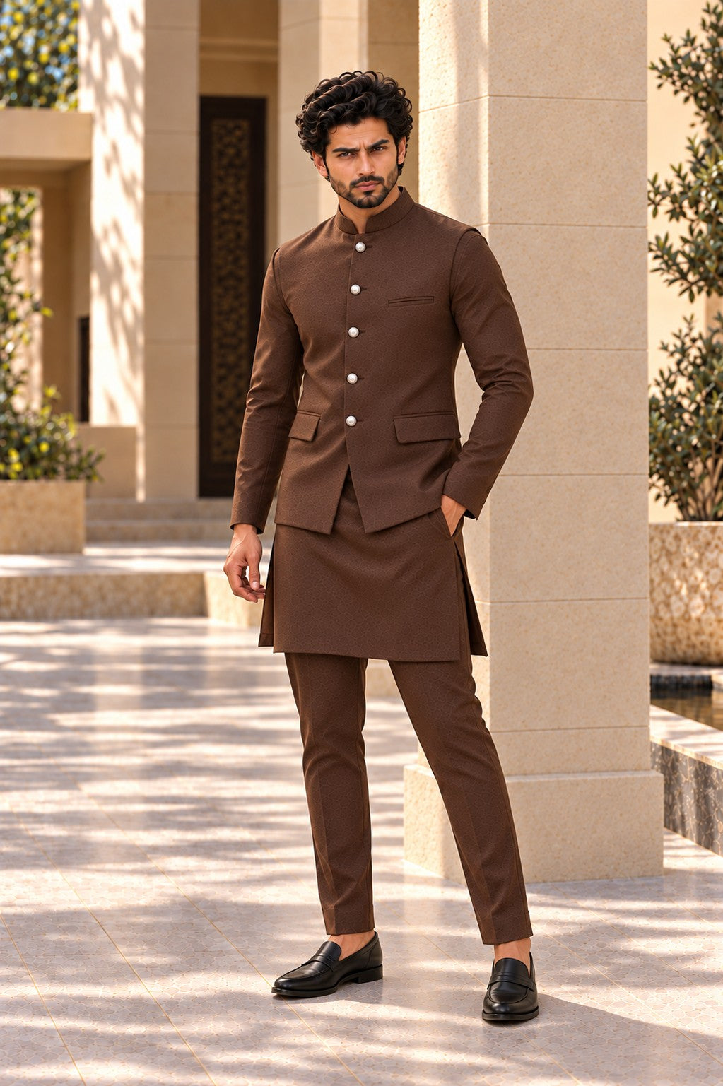 Brown Waistcoat Set