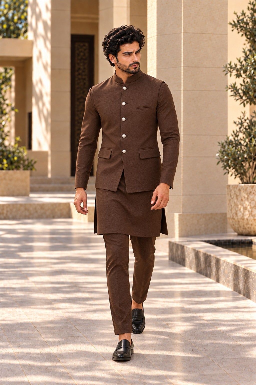 Brown Waistcoat Set