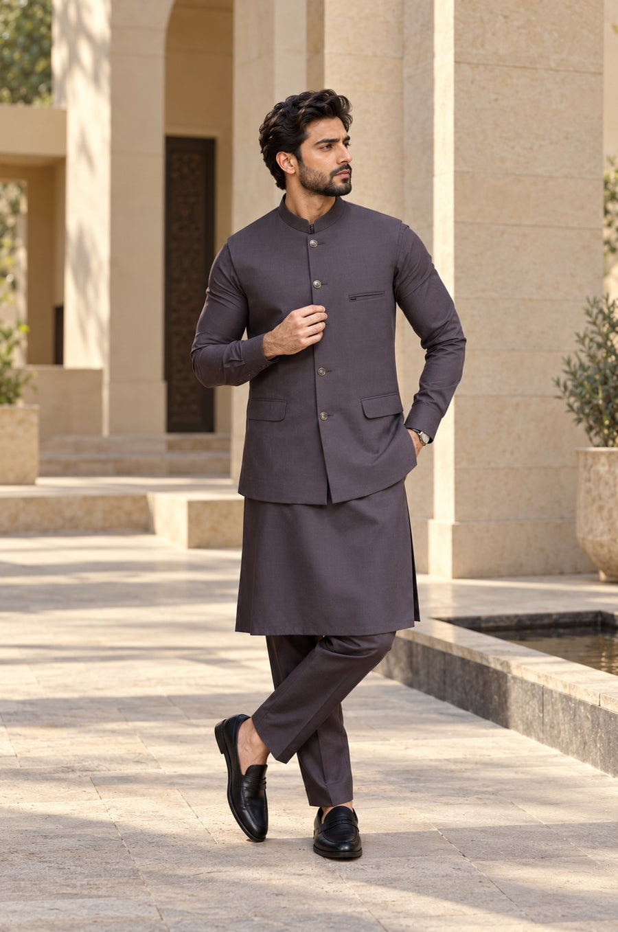 Charcoal Waistcoat Set