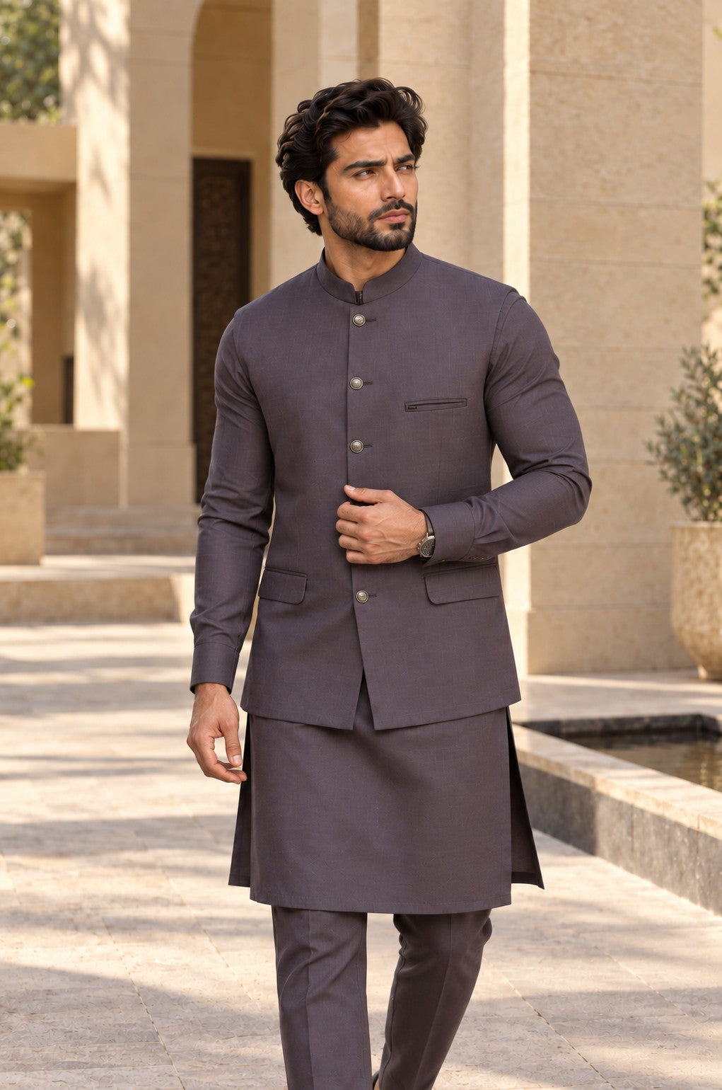 Charcoal Waistcoat Set