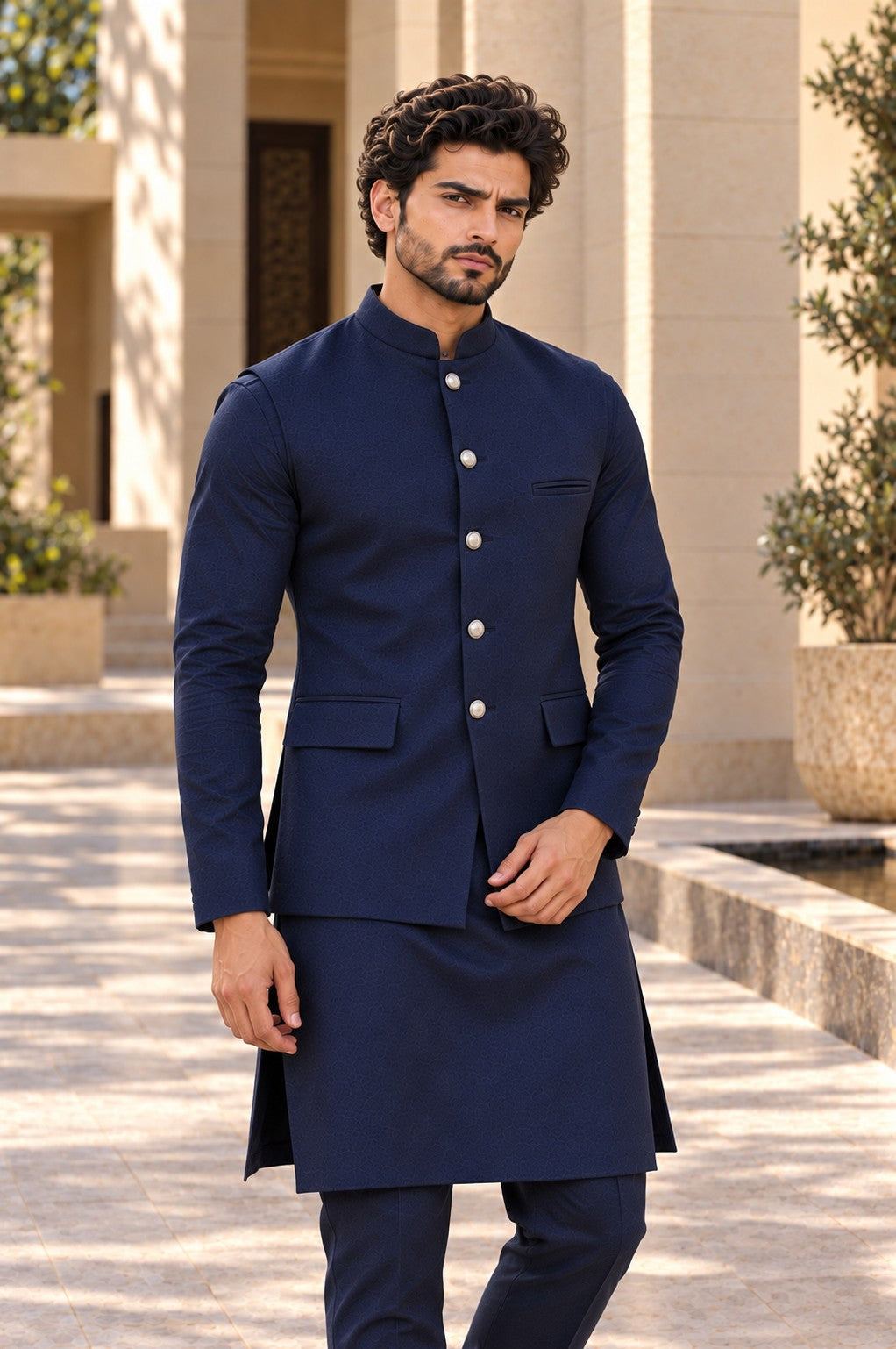 Navy Waistcoat Set
