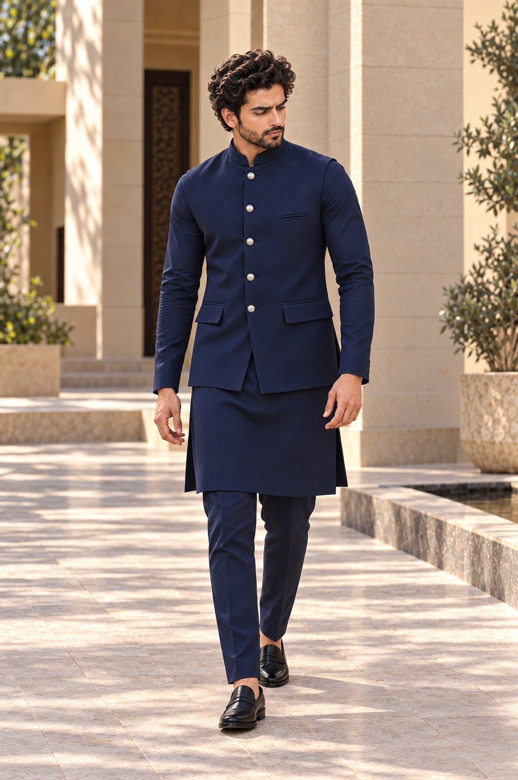 Navy Waistcoat Set